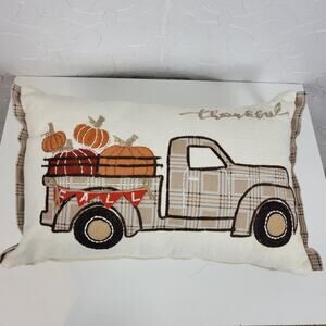 Mi Chateaux Fall Throw Pillow 21" Autumn Pumpkin Harvest Decor NEW